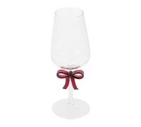 ULTECHNOVO Red Wine Glass Goblet 300ml with Red Bow Tie Decorative Stemware for Bar Restaurant Party Use