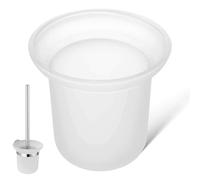 ULTECHNOVO Replacement Toilet Brush Holder Cup, Frosted White Plastic Loo Brush Container for Wall Mounted Racks & Shelves, Compact Bathroom Storage Pot, 4.44in x 4.28in (Cup Only)