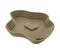 ULTECHNOVO Reptile Bathing Pool with Ramp Lake Shaped Lightweight Plastic, Deep Design Tortoise Bathing Tub for Gecko and Frog Suitable for Indoor and Outdoor Use