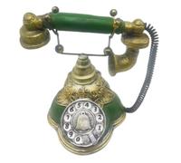 ULTECHNOVO Retro Corded Telephone Resin Craft Vintage Home Office Decor Ornament for Antique Style Elegance and Functional House Supplies