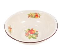 ULTECHNOVO Retro Enameled Mixing Basin 28cm Vintage Food Storage Bowl Thickened Kitchen Dough Making Container Random Pattern Random Style