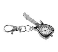 ULTECHNOVO Retro Guitar Shaped Quartz Pocket Watch Keychain with Metal Material, Practical and Decorative Design, for Keys or Bags, Creative and Delicate Style Accessory
