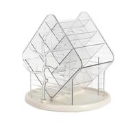 ULTECHNOVO Rotating Makeup Organizer Countertop Cosmetic Display Case 360° Spinning Storage Bin for Skincare and Jewelry with Space-saving Pet Material Suitable for Vanity Shelf and Bedroom