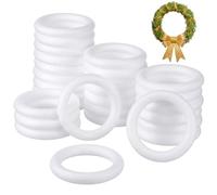 ULTECHNOVO Round Foam Rings, White Wreath Form, Creative DIY Wreath Circles for Boys and, Lightweight Polystyrene Craft Circles for Party and Nativity Decoration