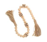 ULTECHNOVO Rustic Wooden Bead Garland with Tassels Bohemian Wall Hanging Ornament for Home Decor Vintage Style Beaded String Decoration Easy to Install Festive Living Accent