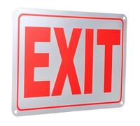 ULTECHNOVO Rustproof Red Reflective Exit Sign 25x18cm Aluminum Alloy Wall Exit Indicator for Public Places Outdoor Weatherproof Safety Sign