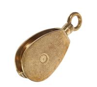ULTECHNOVO Sailboat Pulley Block Brass Marine Pulley, Golden, for Flag Rope, Easy to Install and Remove, Minimises Rope Wear, Compact Design, Marine Environments