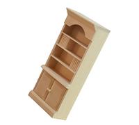 ULTECHNOVO Scale Handmade Miniature Bookshelf Model Movable Door Dollhouse Furniture Accessory for Collectors and Mini House Decoration