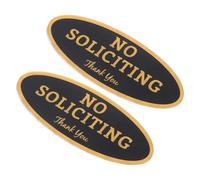 ULTECHNOVO Self-adhesive Acrylic No Soliciting Sign Small Size Deterring Unwanted Visitors 2pcs for Front Door and Indoor Use for Home and Office Doors