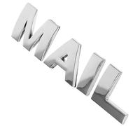 ULTECHNOVO Self-Adhesive Metal Mail Letters 3D Alphabet Decals Silver, 4 Pieces for Outdoor Mailbox and Small Postal Boxes Decoration