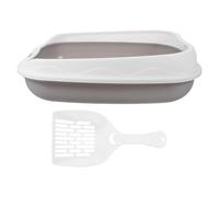 ULTECHNOVO Semi Enclosed Cat Litter Box Easy to Clean with Splashproof Design and Spacious Interior, Abs Material Top Entry Cat Toilet Tray Litter Pan for Small Animals and Kittens for Pet