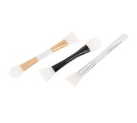 ULTECHNOVO Silicone Mask Brush and Facial Stirring Spoon 3pcs Set Soft Bristles Dual-end Mud Mask Applicators for DIY Skincare Beauty Tools at Home Random Color