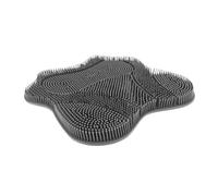 ULTECHNOVO Silicone Shower Foot Scrubber Mat with Anti-Slip Suction Cups Gray Bathroom Foot Cleaner Pad for Exfoliating and Hands-Free Back Scrubbing for Men and Women