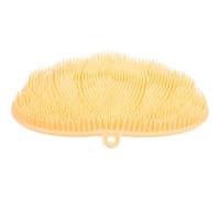 ULTECHNOVO Silicone Shower Foot Scrubber Mat with Wall-Mount Back Exfoliating Cushion Non-Slip Yellow Bath Massage Pad for Home Foot Care and Back Scrubbing