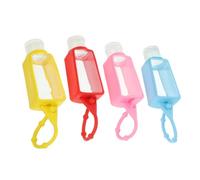 ULTECHNOVO Silicone Sleeve Leak Proof Travel Bottles 4Pcs Set Plastic Liquid Containers Refillable Dispenser for Hand Washing and Toiletries Random Color