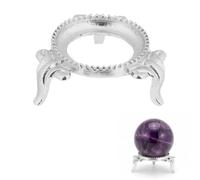 ULTECHNOVO Silver Crystal Ball Stand Metal Sphere Holder for Displaying Gems and Minerals Elegant Desktop Pedestal for Glass Balls and Home Decor Photography Prop