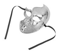 ULTECHNOVO Silver Full Face Dancing Party Mask for Adults, Comfortable Plastic Material Eye-catching Disco Design, for Mardi Gras Costumes and Group Interactions
