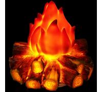 ULTECHNOVO Simulated Mini Campfire Lamp Led Night Light with Realistic Flame Effect for Indoor Decorative Ambiance and Party Halloween Christmas Tabletop Light