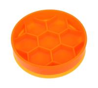 ULTECHNOVO Slow Feeder Dog Bowl Pet Feeder Silicone Lightweight Reduces The Risk of Bloat Unique Shape with Bottom Suction Cup Design Beautiful Orange Travel Feeding Plate for Dogs Puppy