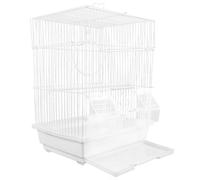 ULTECHNOVO Small Bird Cage Wire Parrot Cage Portable Iron Breathable Bird Carrier Convenient to Carry White for Daily Life and Outing