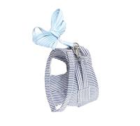 ULTECHNOVO Small Pet Harness for Guinea Pig and Hedgehog, Lightweight Cotton Chest Strap with Stripe Design, Blue Colour, Easy to Carry Pet Leash for Outdoor Use and Safe Walking