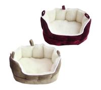 ULTECHNOVO Small Pet Sleeping Bed for Squirrel and Hamster, Warm and Private Coffee Fleece Hammock Sofa Bed, Small Pet House for Comfortable Rest