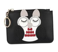 ULTECHNOVO Small Wallet Card Holder Cute Pu Leather Metal Zipper Convenient for Storing Keys and Small Mirrors Ladies Going Out Owl Shape