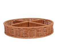 ULTECHNOVO Snack Serving Basket Handwoven Round Storage Basket with Detachable Inner Frame for Living Room