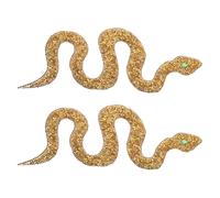 ULTECHNOVO Snake and Cloth Material 2pcs Large Iron on Patches Rhinestones Applique with Unique Design Stylish Golden Snake-Shaped, Suitable for Shoes and Clothing Projects