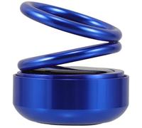 ULTECHNOVO Solar Powered Rotating Car Aromatherapy Ornament Stylish Double Ring Suspension Air Freshener for Dashboard Decoration with Aromatherapy Core