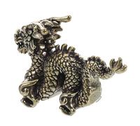 ULTECHNOVO Solid Brass Zodiac Dragon Statue Small Chinese Dragon Figurine Ornament for Desktop Decor Wealth and Fortune Charm for Home Office