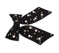 ULTECHNOVO Sparkling Rhinestone Bow Hair Clips with Secure Spring Clip Portable Black Bowknot Hairpins for Women and Teens Glamorous Hair Accessories for Parties and Everyday Styling