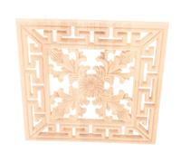 ULTECHNOVO Square Solid Wood Carved Onlays Appliques for Cabinet Door Wardrobe Bed Frame Decoration European Vintage Style with Fine Detailed Craftsmanship for Elegant Furniture Upgrade