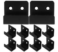ULTECHNOVO Stainless Steel Black Hanging Brackets 10Pcs Large with Buckle for Tile and Mirror Wall Mount Hooks Multipurpose Hardware for Gallery and Home Display