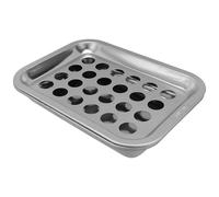 ULTECHNOVO Stainless Steel Communion Tray 24-Hole Cup Holder and Cover Rectangular Eucharist Plate for Church Service Church Communion Set