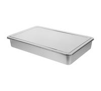 ULTECHNOVO Stainless Steel Covered Baking Pan Rectangle Non-Stick Bakeware with Lid for Cakes Brownies Bread Vegetables Oven Roasting and Loaf Moulds Space-Saving Stackable Kitchen Essential