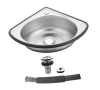 ULTECHNOVO Stainless Steel Single Sink Small Corner Kitchen Basin for Camper Rv Bathroom Washing Vegetables and Hands 13cm Edge