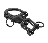 ULTECHNOVO Stainless Steel Snap Hook with Swivel Connection and Spring Loaded Quick Release for Marine Applications, Smooth Operation Black Sailing Rigging Shackle Suitable for Rope