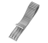 ULTECHNOVO Stainless Steel Watch Strap 18mm Spring-loaded Metal Replacement Band with Convenient Clasp Minimalist Design Stretch Wristwatch Chain for Men and Women