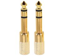 ULTECHNOVO Stereo Audio Adapter Jack Connector Male to 3.5mm Female 2pcs 6.5mm Zinc Alloy Material, Easy to Use with Fit for Video Playback Devices and Speakers