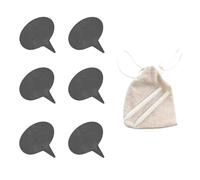 ULTECHNOVO Stoneboard Cheese Markers Set with 6 Stone Picks 2 Chalk Pencils and Linen Bag - Cheese Labels for Boards and Dessert Platters Suitable for Parties and Weddings