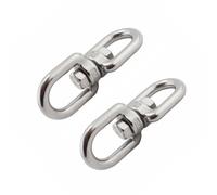 ULTECHNOVO Swivel Eye Double Ended Round Rotating Hoist Ring 2Pcs Stainless Steel Bolts Eye 5Cm for Hanging Plants and Wind Chimes