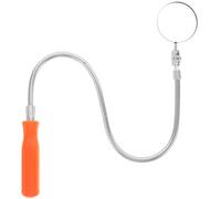 ULTECHNOVO Telescoping Long Handle Inspection Mirror with 360° Rotatable Bendable round Mirror and LED Light under Car Chassis Vehicle Repair and Maintenance