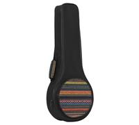 ULTECHNOVO Thickened Canvas Mandolin Bag Portable Soft Case with Padded Straps Ethnic Style Knitting Design Comfortable Carry for Travel and Daily Use