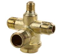 ULTECHNOVO Threaded 4 Ways Non-Return Pressure Valve for Air Compressor and Compressor Piston Pumps, Bronze and Zinc Material, Nominal Diameter 13.7mm, Well Polished Connector for Pipeline