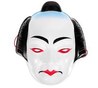 ULTECHNOVO Traditional Japanese Drama Mask Comfortable and Breathable Plastic Material, Unique Design with Visual Impact for Men and Women for Stage Plays and Parties