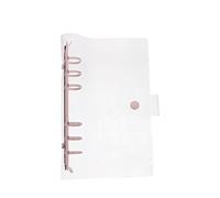 ULTECHNOVO Transparent PVC Loose Leaf Folder Notebook Cover Pink A6 Size Perfect for Travel and Daily Life Simple Fashionable Design Easy to Write On Included