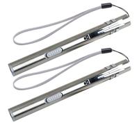 ULTECHNOVO USB Rechargeable Penlight 2Pcs Medical LED Inspection Lamps with Pocket Clip and ABS Push Button for Clinical and Home Use