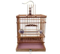 ULTECHNOVO Vintage Bamboo Bird Cage for Goldfinches and Lovebirds with Hanging Hook and User-friendly Door Lock, Rectangular Shape with Enhanced Durability and Removable Tray for Home Decor