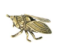 ULTECHNOVO Vintage Brass Cicadas Ornament Tabletop Decoration Antique Copper Insect Figurine Creative Home Decor for Office and Study